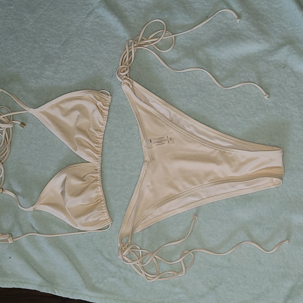 Fashion Nova bikini / size M/ color cream/ nude/ gold'ish